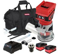 Excel Tools Excel 18V 1/4" Router Trimmer With 2 X 5.0Ah Battery Fast Charger & Bag