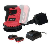 Excel Tools Excel 18V 125mm Rotary Sander With 2 X 2.0Ah Battery & Charger