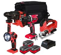 Excel Tools Excel 18V 4 Piece Power Tool Kit With 3 X 4.0Ah Battery & Charger Exl12740