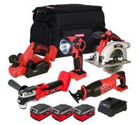 Excel Tools Excel 18V 5 Piece Power Tool Kit With 3 X 4.0Ah Batteries Exl10193