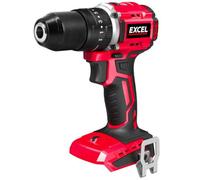 Excel 18V Cordless Brushless Combi Drill Body Only (Battery & Charger Not Included) - Variable Speed, Keyless Chuck, 2-Speed Setting, Brushless Motor, Power Tools Combo Kits