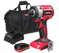 Excel Tools Excel 18V Brushless Impact Driver With 1 X 2.0Ah Lithium Battery, Fast Charger & Tool Bag