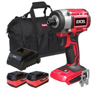 Excel Tools Excel 18V Brushless Impact Driver With 2 X 5.0Ah Batteries, Fast Charger & Tool Bag High Torque Power Tool