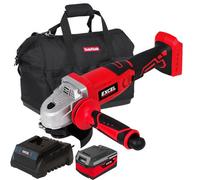 Excel 18V Cordless Angle Grinder 115mm with 1 x 4.0Ah Battery Charger & Bag - 18v Angle Grinder, 115mm Grinder, Cordless Grinder