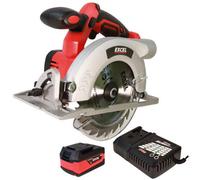 Excel Tools Excel 18V Cordless Circular Saw 165mm Circular Saw Includes 1X 4.0Ah Battery, Fast Charger, Ideal For Wood Cutting
