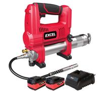 Excel 18V Cordless Grease Gun with 2 x 5.0Ah Battery & Charger - Powerful and Efficient Lubrication Solution, Variable Speed Trigger, 18V Grease Gun, Hand held Grease gun