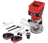 Excel Tools Excel 18V Cordless Router Trimmer With 2 X 2.0Ah Batteries Compact Woodworking Palm Router Tool