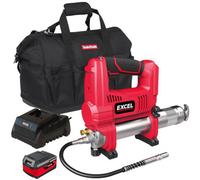 Excel Tools Excel 18V Grease Gun With 1 X 4.0Ah Battery, Charger & Carry Bag Heavy Duty Lithium Tool For Automotive & Machinery