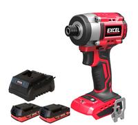 Excel 18V Cordless Brushless Impact Driver with 2 x 2.0Ah Battery & Charger - Brushless Motor, Power Tools Combo Kits, 1/4 Chuck, Excel Dril, 18v Impact Driver, Drill Driver
