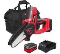 Excel Tools Excel 18V Mini Chainsaw With 1 X 4.0Ah Battery, Charger & Carry Bag Compact Garden Pruning Saw