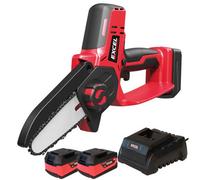 Excel Tools Excel 18V Mini Chainsaw With 2 X 5.0Ah Batteries & Charger Compact Pruning Saw For Garden & Diy Cutting Tasks