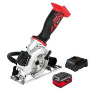 Excel Tools Excel 18V Mini Circular Saw 115mm Includes 1 X 4.0Ah Battery & Charger, Compact Cordless Saw For Wood Cutting & Diy Projects