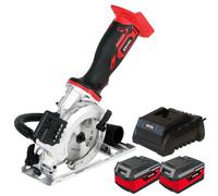 Excel Tools Excel 18V Mini Circular Saw 115mm Includes 2X 4.0Ah Batteries & Charger, Compact Cordless Cutter For Wood & Diy Use
