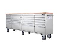 Excel Tools Excel 24 Drawer Heavy Duty Stainless Steel Tool Chest Cabinet Ideal For Garage & Workshop Storage
