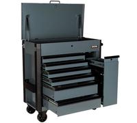 Excel Tools Excel 38" Heavy Duty 6-Drawer Tool Cabinet With Multi-Bin Organiser Black & Grey