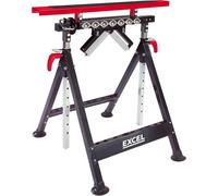Excel Multi-Function 4 in 1 Workbench Table Trestle Roller Stand Adjustable Height, Heavy-duty square steel construction, Adjustable Height, Roller V-support, Stationary support 200 kg Capacity