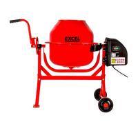 Excel 70L Portable Cement Concrete Mixer 240V/220W with Wheels - Electric Cement Mixer - Mortar Concrete Mixing Machine - Large Drum Capacity