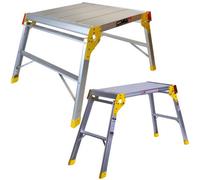 Excel Tools Excel Aluminium Folding Hop-Up Work Platform Pack Of 2 600X600mm & 700X300mm Multi-Purpose Bench Set, For Trade, & Diy Jobs