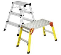 Excel Tools Excel Aluminium Stool Ladder 3 Tread With Fibreglass Folding Hop Up