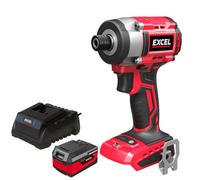 Excel 18V Cordless Brushless Impact Driver with 1 x 4.0Ah Battery & Charger - Brushless Motor, Power Tools Combo Kits, 1/4 Chuck, Excel Dril, 18v Impact Driver, Drill Driver
