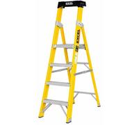 Excel Tools Excel Electricians Fibreglass Platform Step Ladder 4 Tread 1.57M En131 Yellow