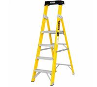 Excel Tools Excel Electricians Fibreglass Platform Step Ladder 5 Tread 1.81M En131 Yellow