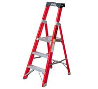 Excel Tools Excel Fibreglass Platform Step Ladder 3 Tread For Electricians 1.34M, 150Kg Load Capacity, Anti-Slip Treads, Non-Conductive