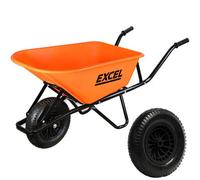 Excel Tools Excel Heavy Duty 100L Wheelbarrow Hdpe Plastic Tray Extra Puncture Proof Wheel