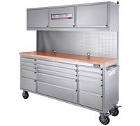 Excel Tools Excel Heavy Duty 15 Drawer Tool Chest With 3 Overhead Cabinets Ideal For Garage Storage