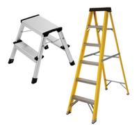 Excel Tools Excel Heavy Duty Fiberglass 6 Tread Ladder With 2 Step Hop Up Ladder
