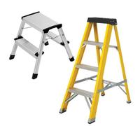 Excel Tools Excel Heavy Duty Fibreglass 4 Tread Ladder With 2 Step Hop Up Ladder