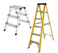 Excel Tools Excel Heavy Duty Fibreglass 5 Tread Ladder With 3 Step Hop Up Ladder