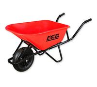 Excel Tools Excel Heavy Duty Red Wheelbarrow With 100L Hdpe Tray