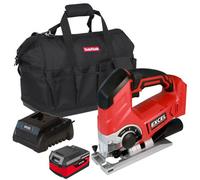 Excel Tools Excel Jigsaw 18V Cordless Jigsaw Includes 1X 4.0Ah Battery, Charger & Bag Variable Speed Control For Wood & Metal