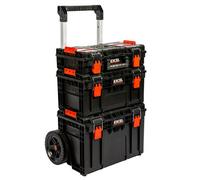 Excel Tools Excel Modular Tool Box Heavy Duty Mobile Storage 3 Piece Set With Wheels
