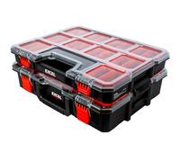 Excel Tools Excel Tool Organiser Case 2-In-1 Portable Storage Box With Removable Dividers & Clear Lid For Diy & Trade Use