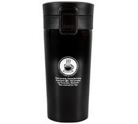 Excel Tools Tools4Trade 360Ml Black Travel Mug, Stainless Steel Thermal Travel Mug, Insulated Reusable Coffee Cup With Lid