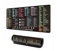 Excel/Word/Power Point/Windows Mouse Pad, Excel Shortcut Keys Mouse Pad - Extended Large XL Cheat Sheet Gaming Mousepad,Non-Slip Stitched Edge Large Gaming Desk Pads,Office Keyboard Mat, 31.5"x11.8"