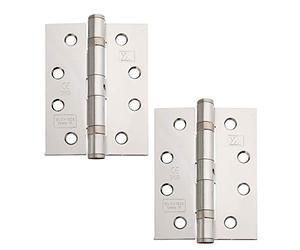 Excel XL866 Pair of 4" Grade 11 Door Hinges, Polished Chrome