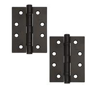 Excel XL869-BLK Pair of 4" Grade 11 Door Hinges, Matt Black