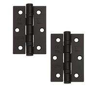 Excel XL965-BLK Pair of 3" Grade 7 Door Hinges, Matt Black