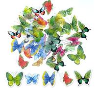 ExceLife Retro Butterfly Stickers Set, Self-Adhesive PET Transparent Waterproof Butterflies Stickers for Scrapbooking, Journal, Album, Phone Case, Laptop, Card Making, 40Pcs (Colorful Butterfly)