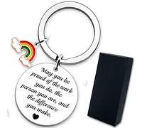 ExceLife Thank You Keyring Gift with Box, May You Be Proud of The Work You Do Rainbow Leaving Employee Appreciation Keychain Gift for Colleagues Coach Teacher Nurse Mentor