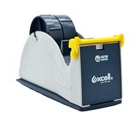 Excell ET-12270 Blue/Grey Premium Twin-Roll Steel Desk Top Dispenser: 2 in. Wide (3 in. core) + LuxProdX Magnet