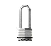 Excell Laminated Steel 45Mm Padlock - 64Mm Shackle Master Lock Silver One Size