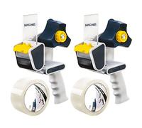 Excell Safeguard Packing Tape Dispenser (2" Wide): Retractable Blade Cover for Safety, Push Flap for Smooth Cutting, and one-Hand use. Ideal for Shipping and Carton Sealing.(2Pack)