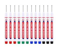 ExcellaElite 12 PCS Long Nib Marker Pen Waterproof Deep Hole Marker, Multifunctional Quick-Drying Colorful Carpenters Pens for Carpenters and Construction Hardware