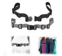 ExcellaElite 2 Pairs Chest Strap for Backpack, Adjustable Rucksack Chest Straps with Slide D-Ring for Backpacks, Mountaineering Bags (Adjustable Range 9.8 Inches to 27.5 Inches, Black, Gray)