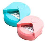 ExcellaElite 2 Pcs Corner Cutter Rounder Punch, Pink/Blue, Plastic & Stainless Steel Handle, Elegant Dual-Tone, Paper Craft Tool
