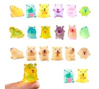 ExcellaElite 20 PCS Resin Animals, Mini Mixed Resin Glow in The Dark Capybara for DIY Garden Dollhouse Animals Accessories Micro Landscape Aquariums Party Luminous Decoration